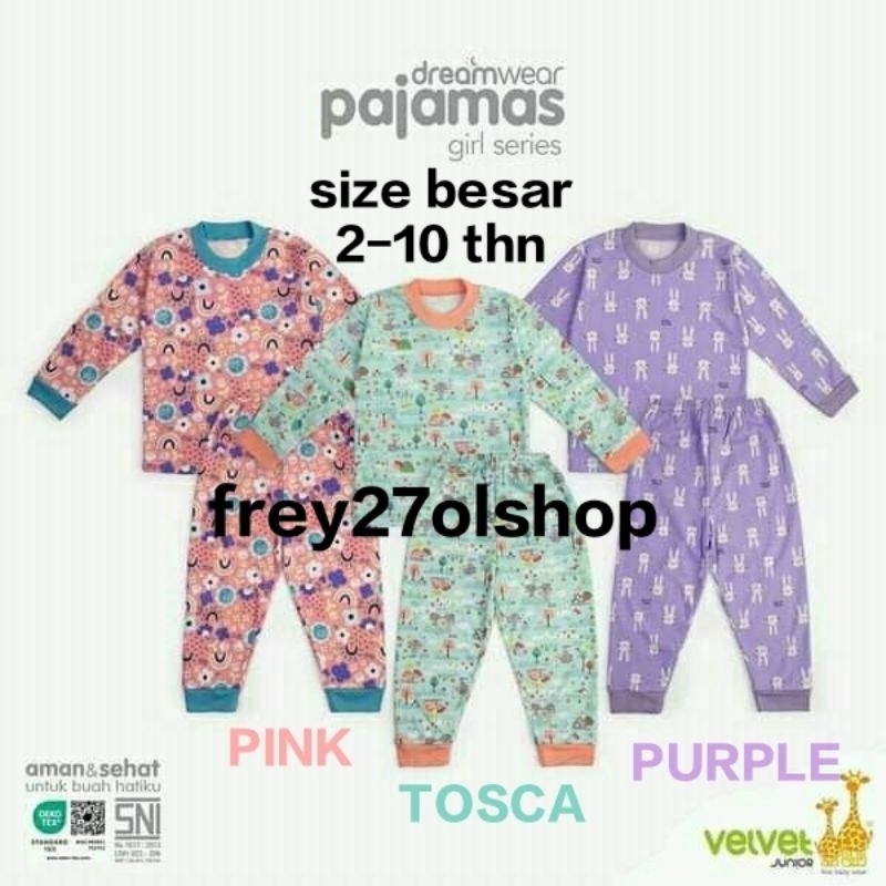 (1PC) VELVET JUNIOR TERBARU DREAMWEAR (girl series 2-10 thn)