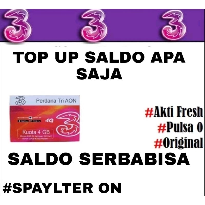 Kartu Perdana Three Beserta saldo