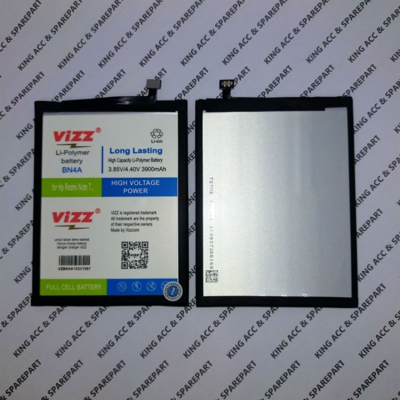 BATT BATERAI BATRE VIZZ XIAOMI REDMI NOTE 7 NOTE 7PRO BN-4A BN4A DOUBLE POWER