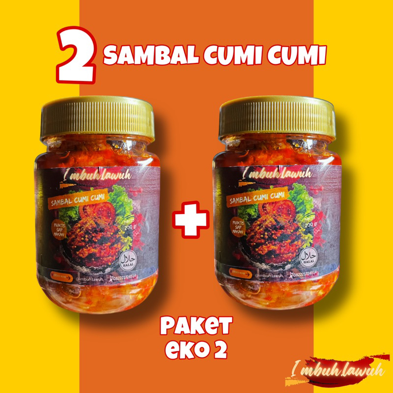 

PAKET EKO 2 ( 2 BOTOL SAMBAL CUMI CUMI 200GR) 100% FULL CUMI CUMI