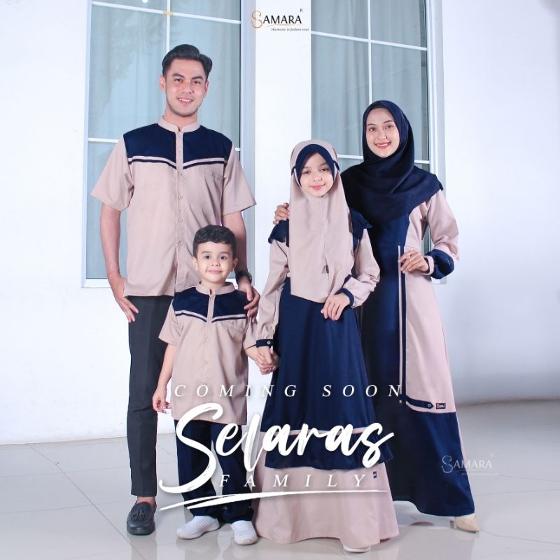 Samar J08 Selara inovory gamis sarimbit keluarga gamis couple baju muslim baju kondangan gamis kekin