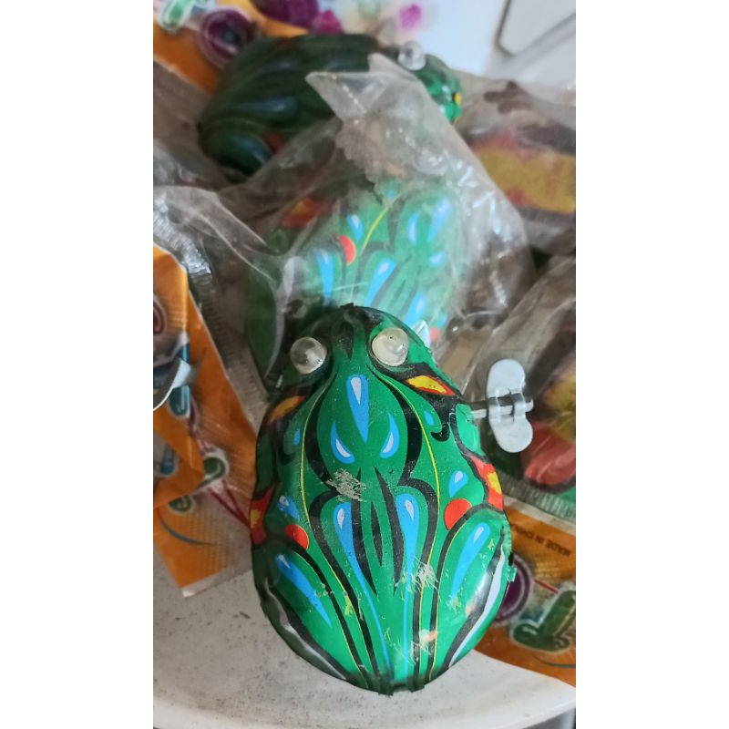 tin toys katak vintage, mainan lawas NOS