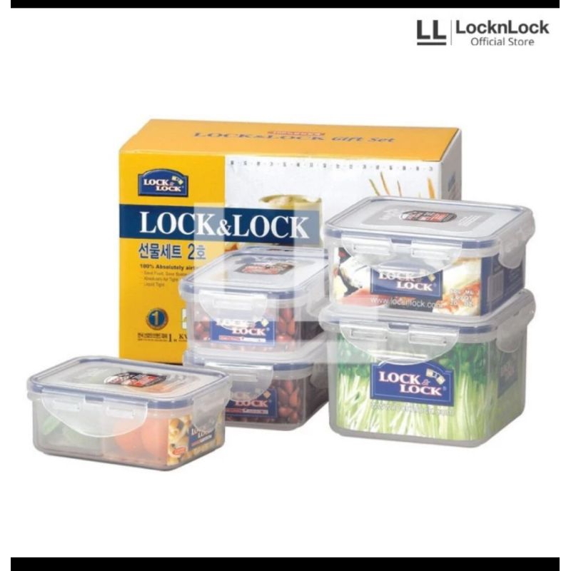 LOCK N LOCK GIFT SET (5 PCS) HPL855GSS LOCK & LOCK ORIGINAL LOCK AND LOCK NEW