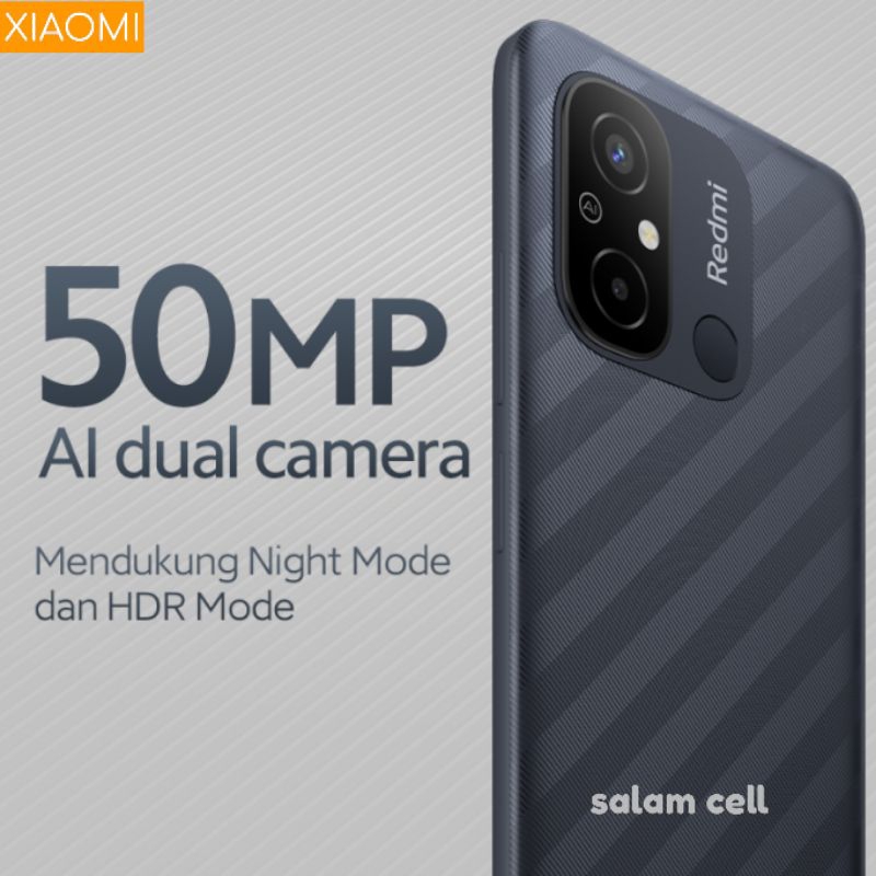 Xiaomi Redmi 12C Ram 4/128Gb Camera 50MP Baterai 5.000MaH No Repack Garansi Resmi