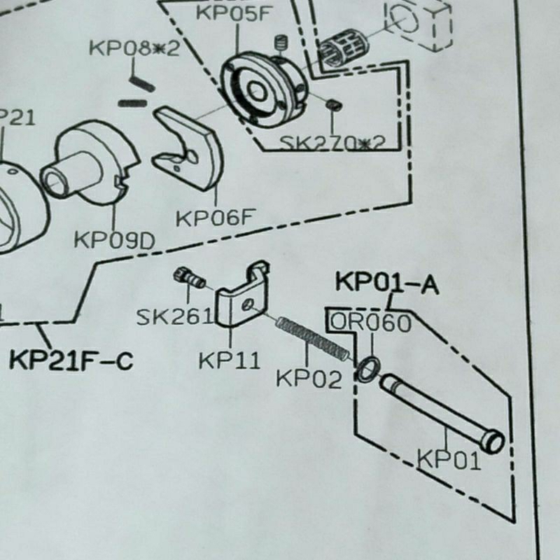 KP01A Pen Tekanan Kasar Halus Mesin Obras Asli Siruba 737 - 747 - 700F