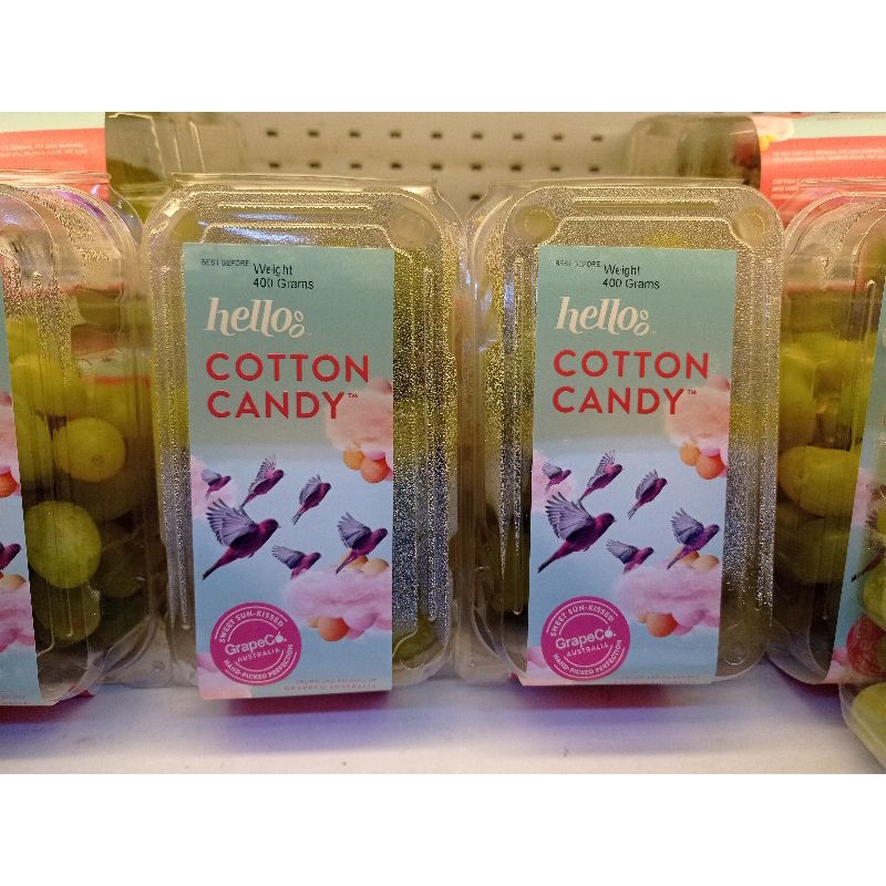 

Anggur Cutton candy manis wangi tanpa biji 600 gram / pack