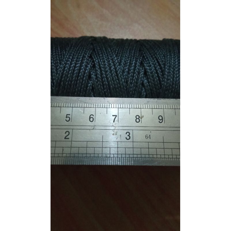 Tali prusik tactical 100% KEVLAR hitam 500lbs(230kg tested) 2mm hollow/single braid