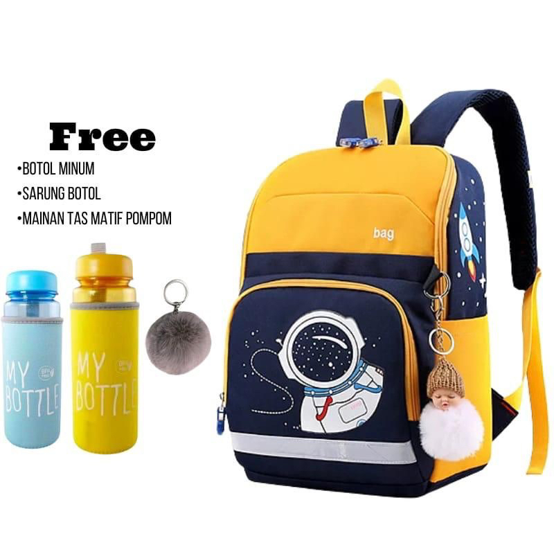 tas ransel anak sekolah motif astronot tas anak sd smp astronot gratis mybotole pompom