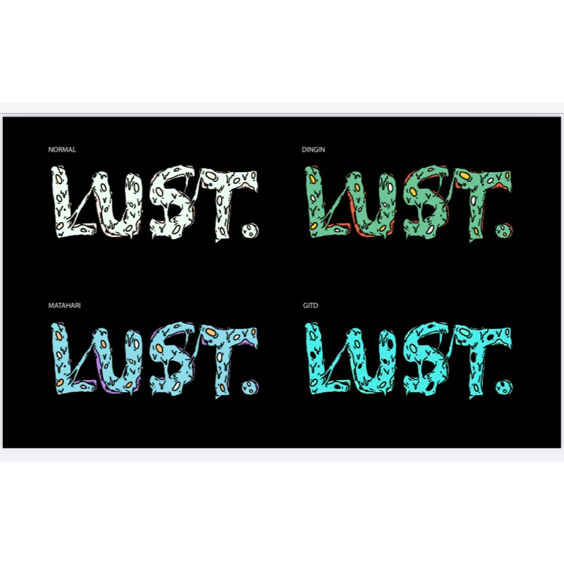 Lust. Melted 3.0 black t-shirt with color changing effects