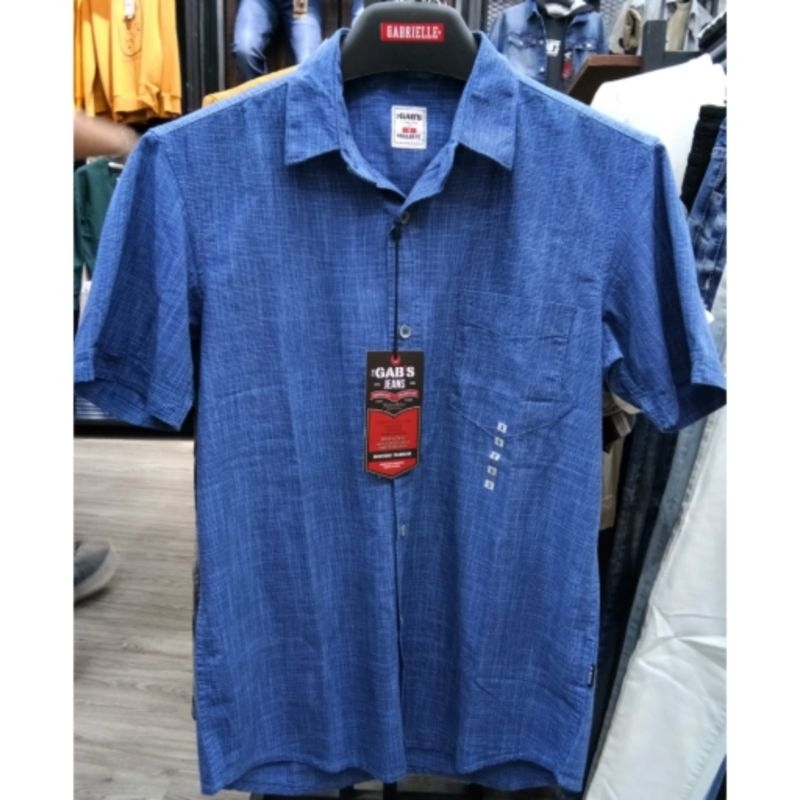 The Gab's jeans original mens ABBC024C101S Kemeja pendek pria katun berkantong regular fit