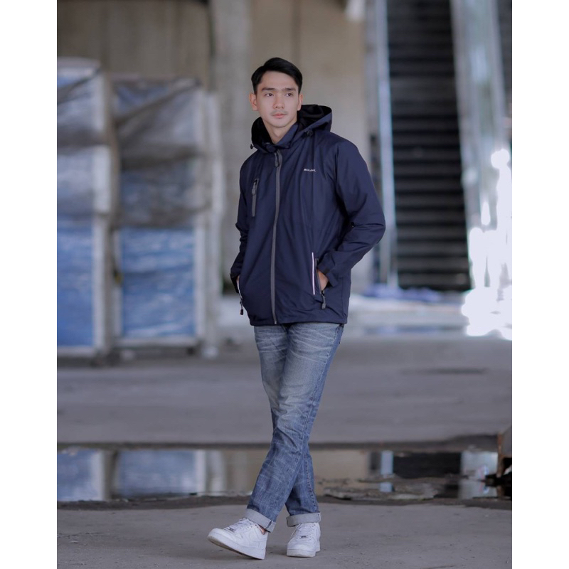 Navy Jaket The Bojiel Jaket Parasut Jaket Outdoor List Abu