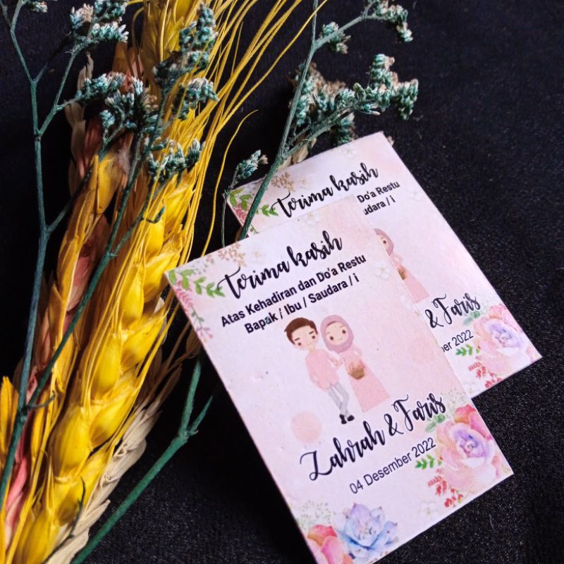 Kode 575 Kartu ucapan terima kasih pernikahan kartu ucapan terima kasih kartu souvenir kartu souveni