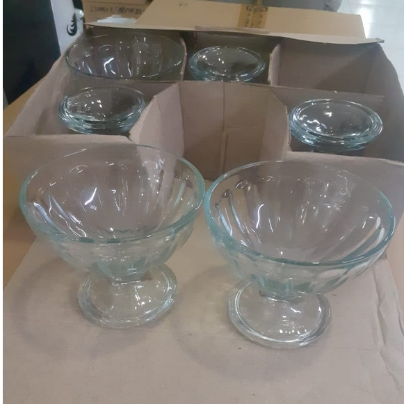 Gelas Cup Es Krim 6Pcs (IC-11/6-1BB) Diameter 10cm Tinggi 9cm / Gelas Ice Cream / Gelas Cafe / Gelas