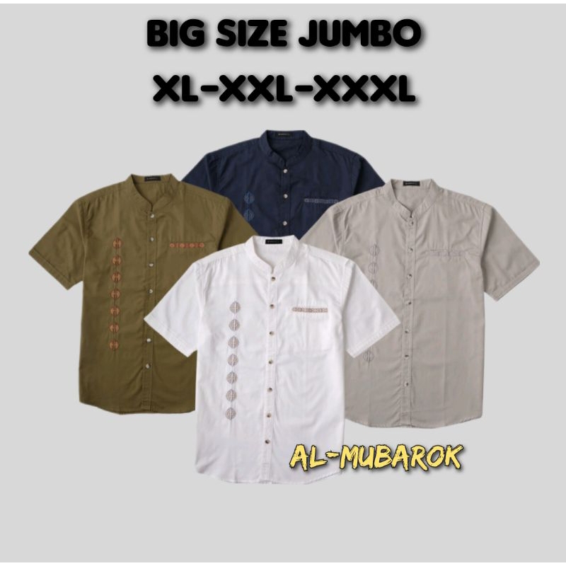 Baju Koko Bordir Lengan pendek Pria Mewah terbaru 2025  Terlaris Motif Sakti | AL-MUBAROK