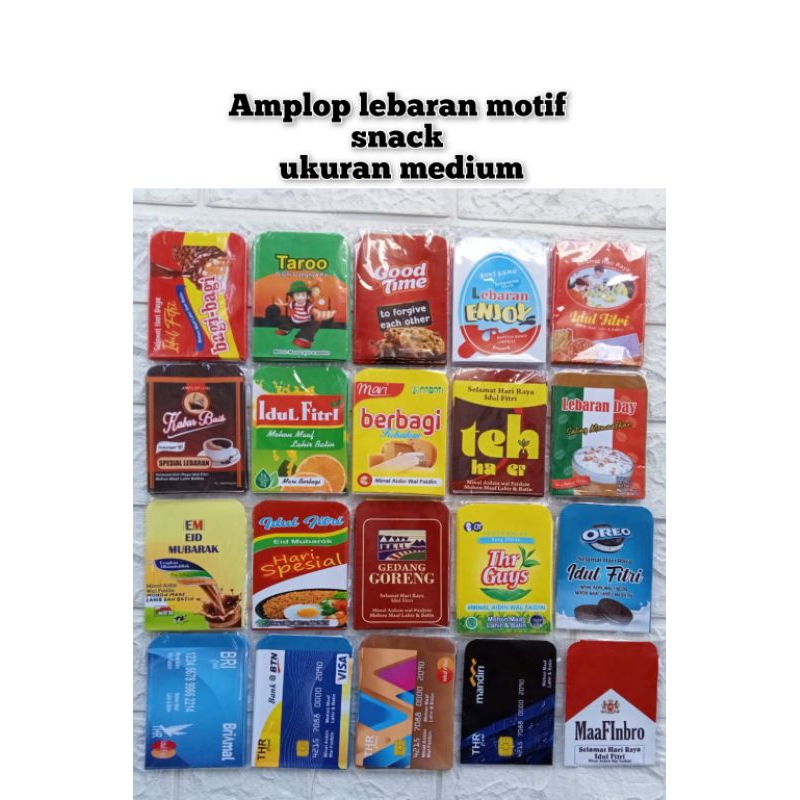 

AMPLOP MOTIF SNACK UKURAN MEDIUM SIAP PAKAI 1 PAK ISI 10