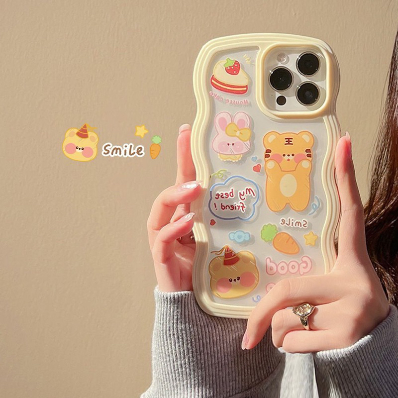 softcase kartun bambar lucu korea bentuk pinggir gelombang OPPO reno 8 4g, reno 7 4g. Reno 8 5g,F1s,reno 4f. f9,F5,Reno 5f,reno 6 4g, vivo v25,Samsung A13 4g,A04e