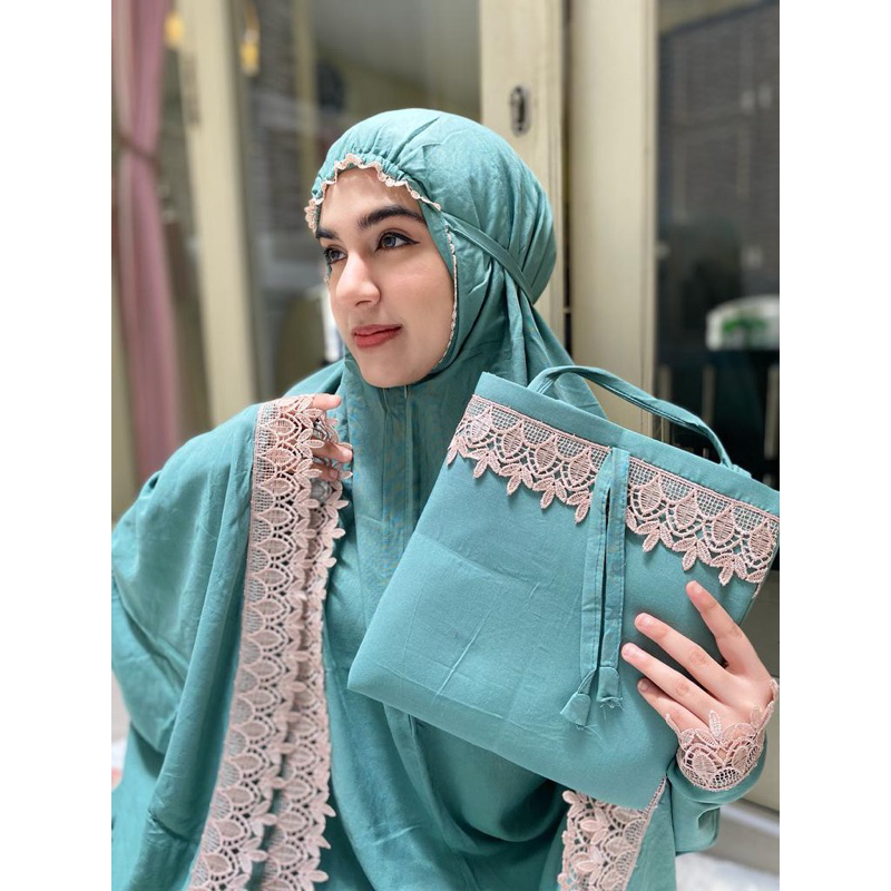 MUKENA RAYON PREMIUM POLOS RENDA 2 IN 1 MUKENA JUMBO/MUKENA TRAVEL/MUKENA MODEL TALI/MUKENA DEWASA/M