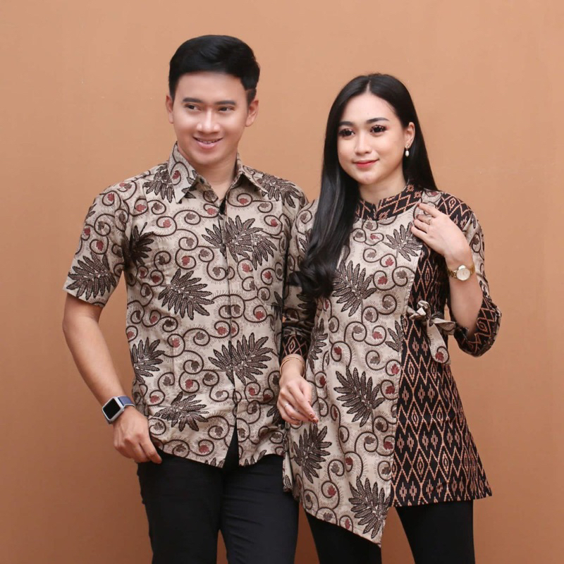 tey-17 Batik Wanita ASJ SA HRB026 Kenongo Kemeja Tosca Pendek