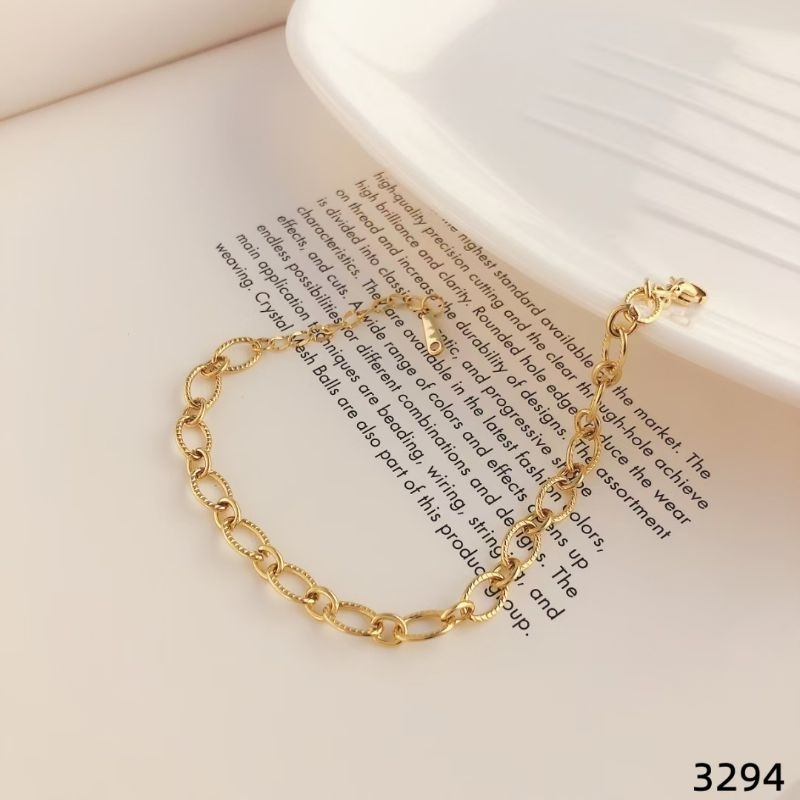 gelang titanium simple minimalis mirip emas asli