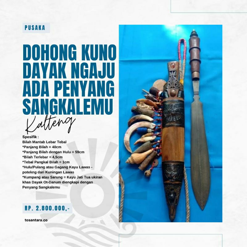 Ori Asli Dohong Duhung Mendau Man dau Penyang Sangkalemu Dayak Kalimantan Tua Kuno Antik Lawas Langk