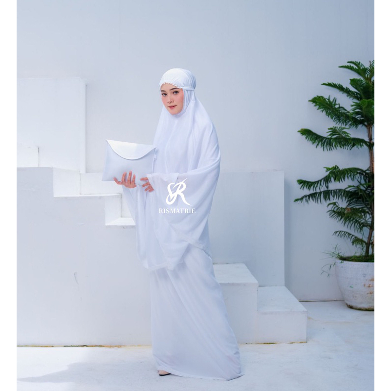 MUKENA AMPLOP JUMBO Mukena travel Renda Premium MUKENAH TRAVELING MUKENA TR Mukenah hyget higet Rismatrie JUMBO Hyget Polos All Siza Free Tas Traveling-Mukena Amplop Putih