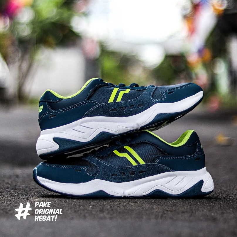 Sepatu Sneakers Keren Pria Wanita Kekinian Piero Ergo Original [Navy Blue Grey - Cinnamon Brown - Al