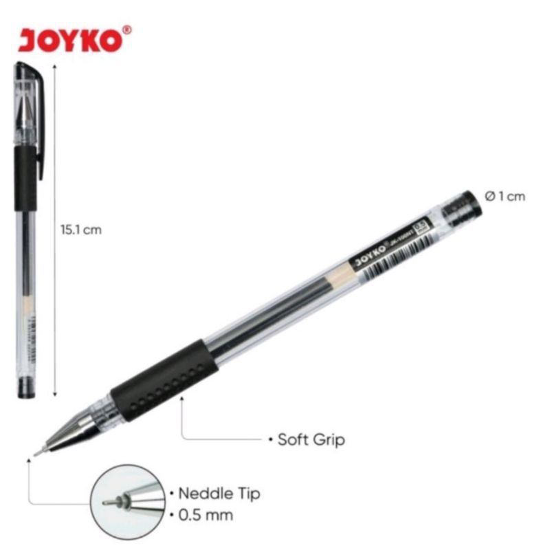 

[Satuan] Pulpen Gel Pena Joyko JK-100NT 0,5MM Warna Hitam Pulpen Jarum