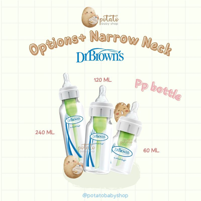 Dr Brown's 60ml / 120ml / 250ml PP Option Narrow Bottle