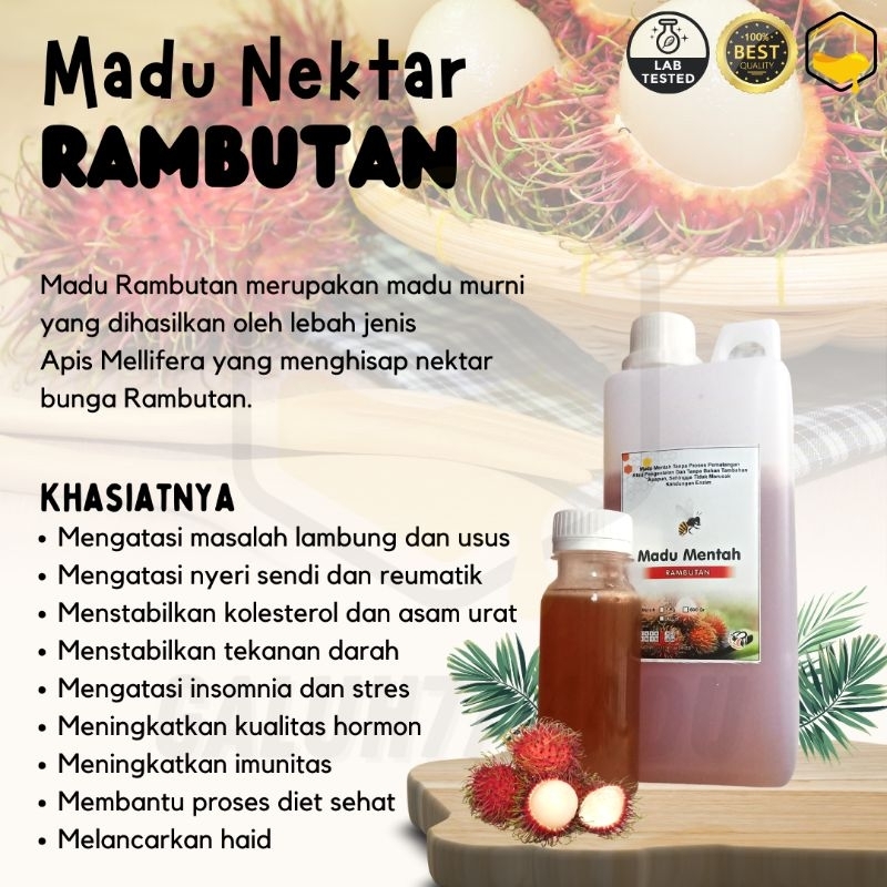 

[Raw Honey] Madu Mentah Rambutan 1kg