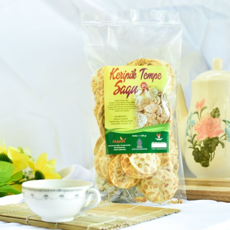 

kripik tempe sagu,120gr,kemasan plastik,rasa gurih asin