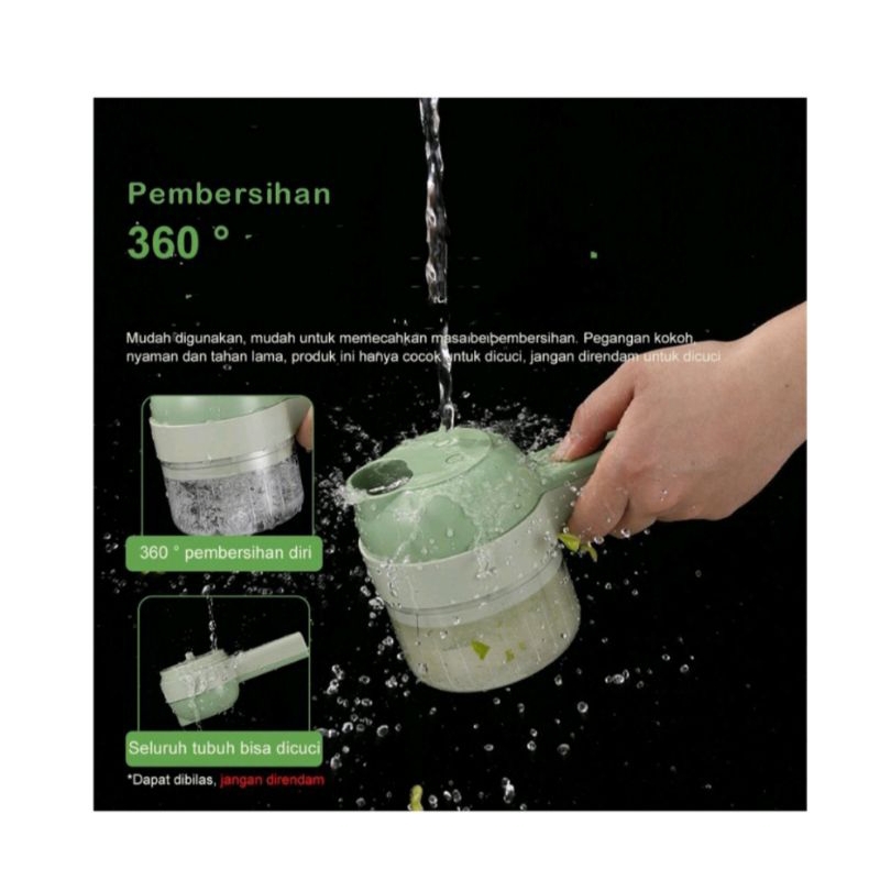 FOOD CHOPPER ELECTRIC 4IN1 BLENDER PORTABLE PENGGILING BUMBU BAWANG