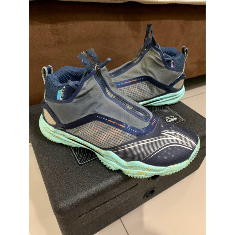 Sepatu Badminton Lining Ranger V 5 Chameleon AYAR007-3S Rare Antik Limited Editon Deep Blue uk 39 2/