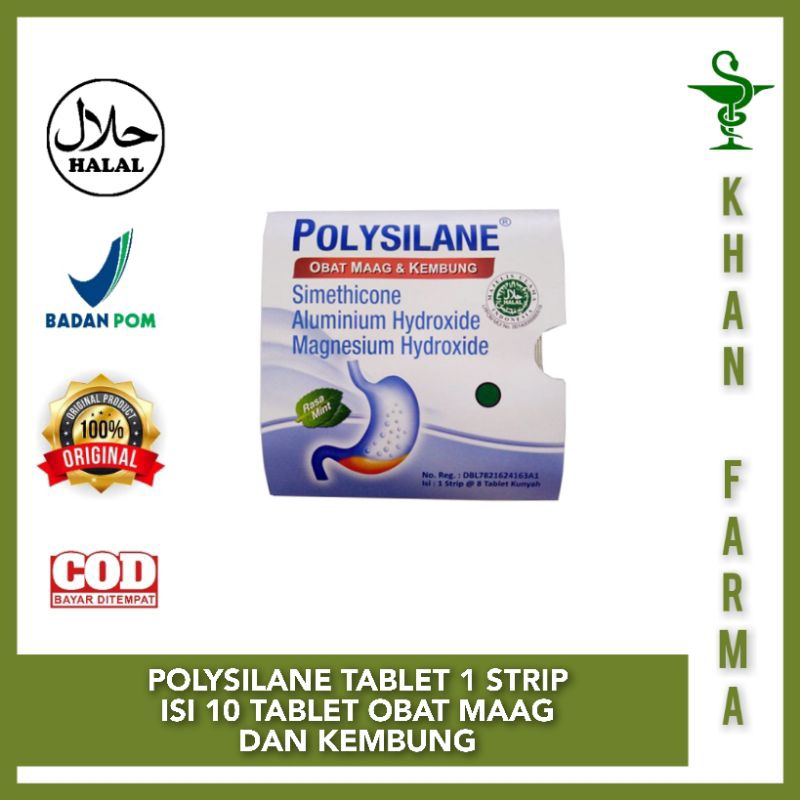 POLYSILANE POLISILEN POLISILANE TABLET KUNYAH UNTUK KEMBUNG DAN MAAG