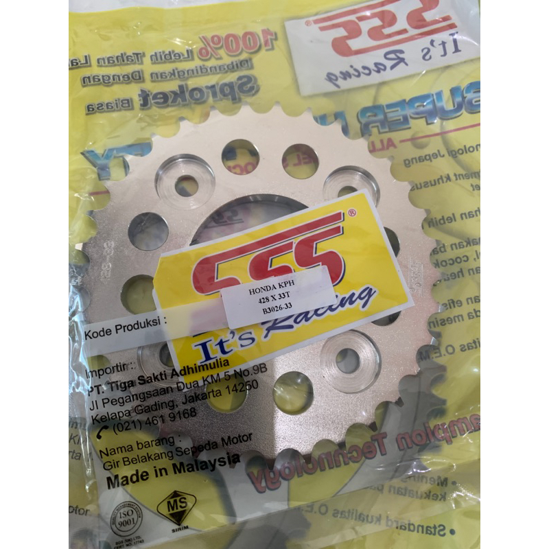 Gir belakang sss karisma supra x125 428 33/35T