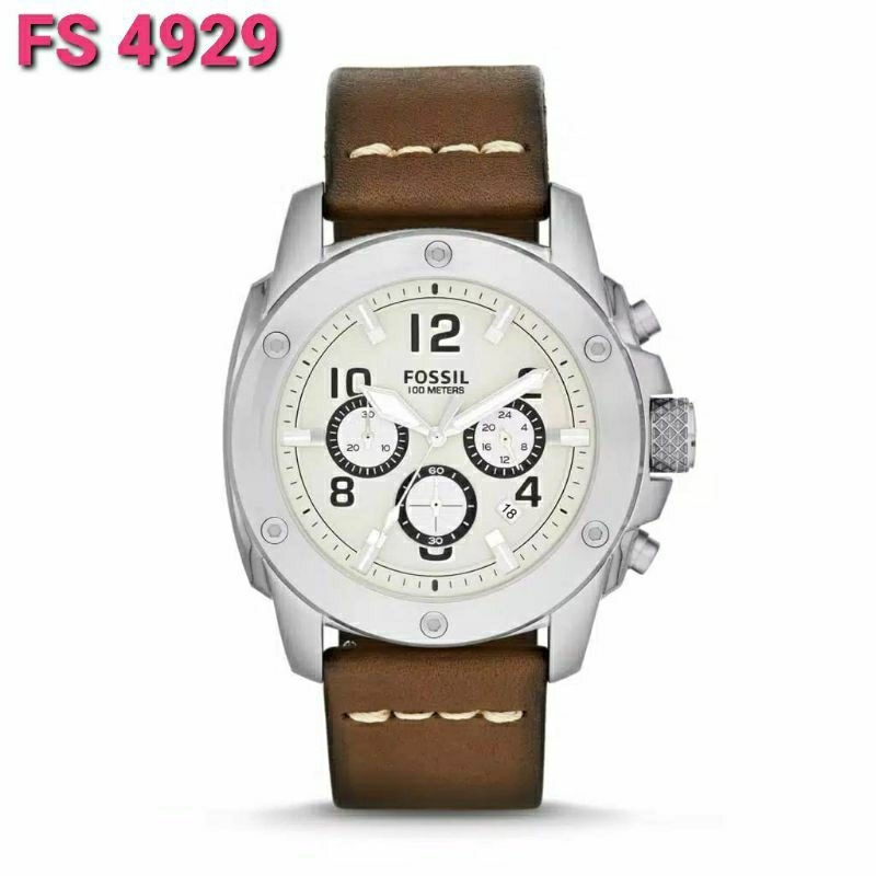 Jam Tangan Fssl Pria FS-4929 Strap Leather 45mm Original Bm