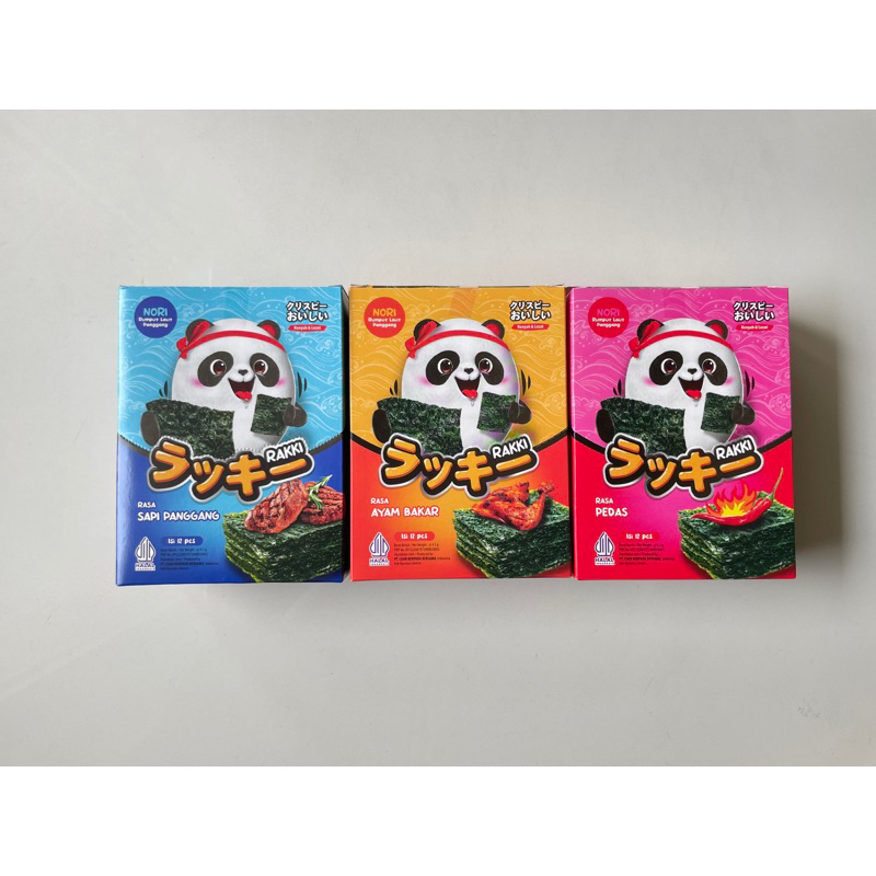 

RB RAKKI Panda Nori Box isi 12pcs sushi NORI HALAL Rumput Laut Panggang