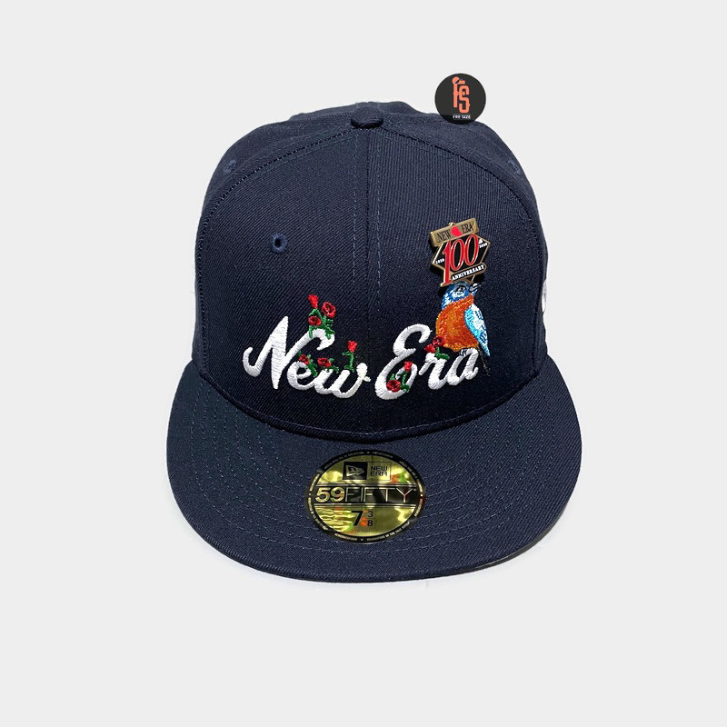 TOPI NEW ERA ORIGINAL 5950 SCRIPT 100TH ANNIV NAVY UV GREY