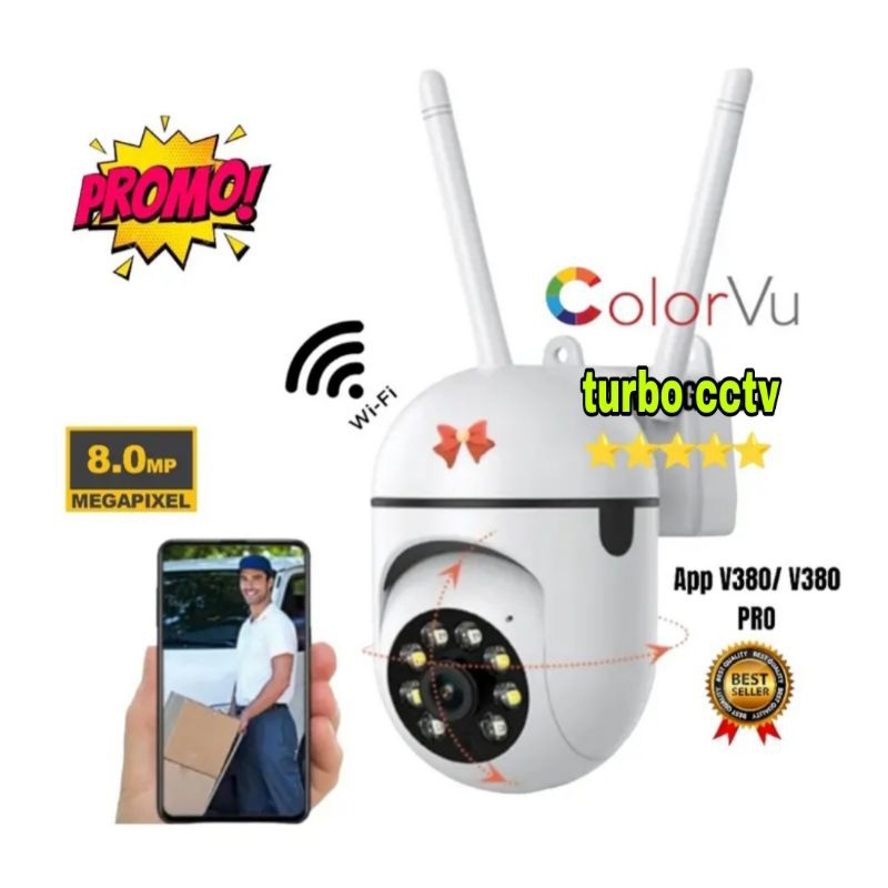 IP CAMERA CCTV OUTDOOR WIFI WIRELESS V380 8MP FULL HD 1080P