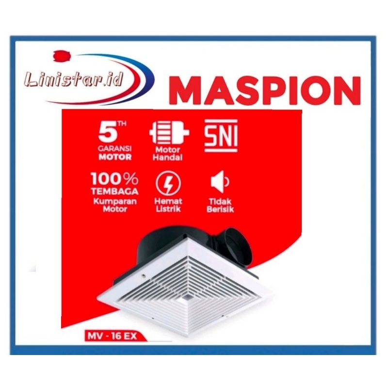 MASPION MV16EX EXHAUST Plafon 6INCH/Kipas Eksos/Ceiling Exhaust Fan Maspion MV16EX 6Corong