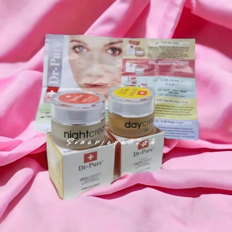 CREAM DR PURE pisah SIANG DAN MALAM WHITENING CREM ORIGINAL BPOM