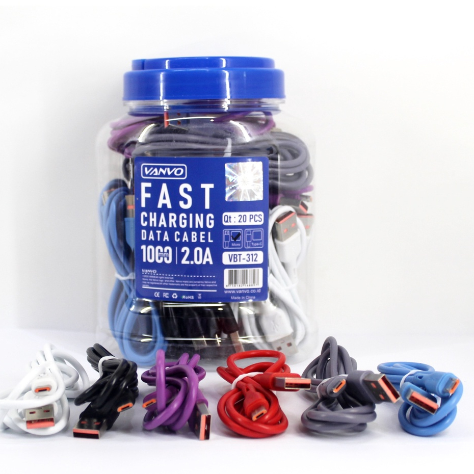 CABLE USB KABEL DATA 2A VANVO VBT-312 FAST CHARGING MICRO 1000MM 1 TOPLES ISI 20