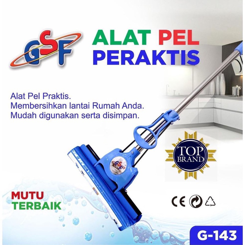 Pel Lantai Pel Tarik Pel Sodok Alat Pel Lantai GSF 143 Packing Bubble Wrap Pembersih Lantai Otomatis Pel Serbaguna MOP