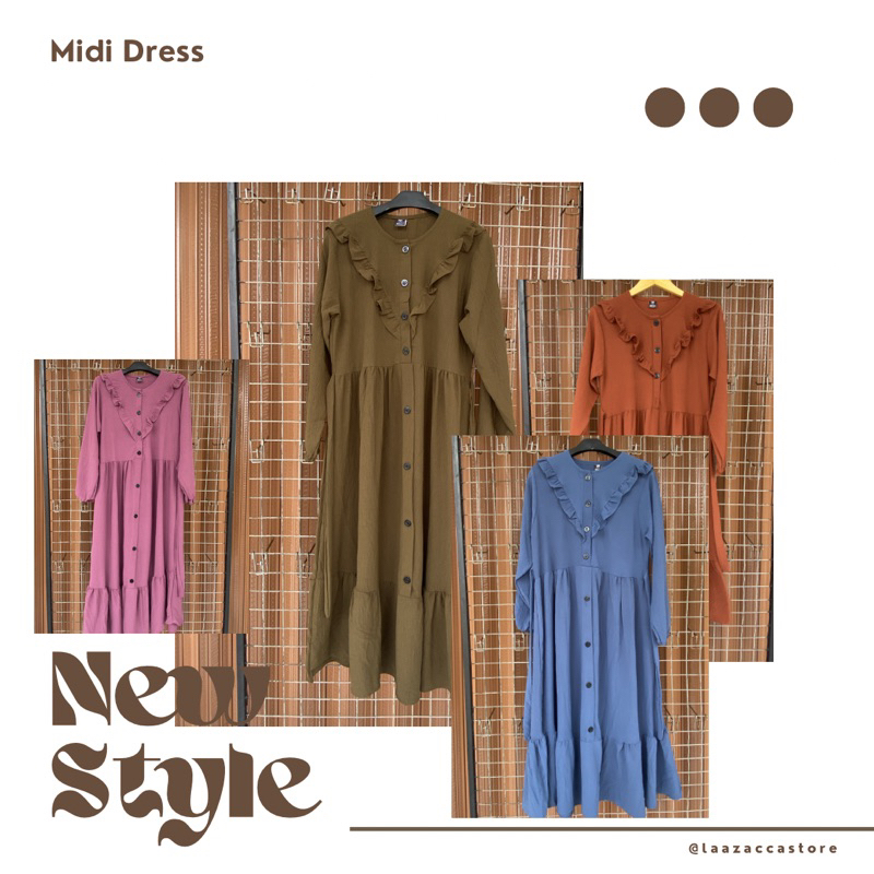 Midi Dress Crinkle Airflow