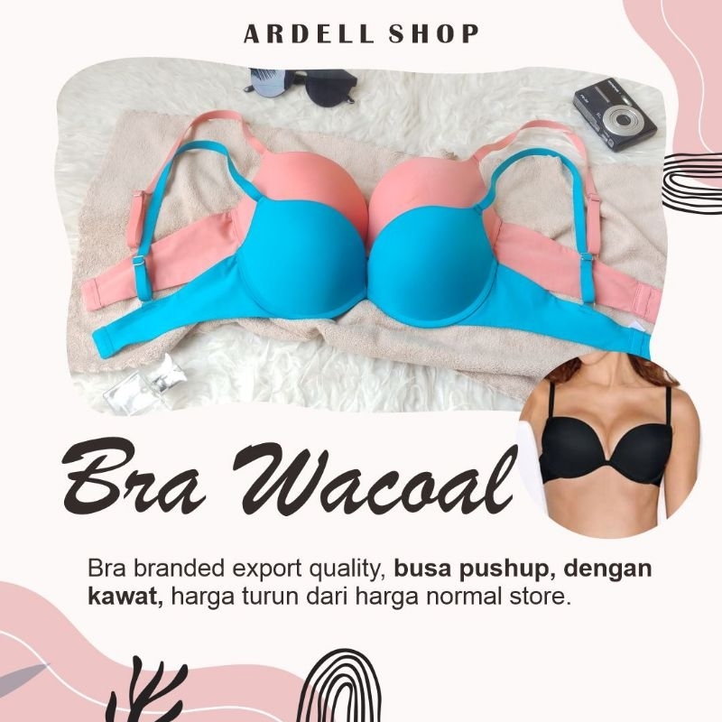 CW PUSHUP BRA WANITA KAWAT WACOAL POLOS SEAMLESS IB5365 SPP 32A 32C 34C