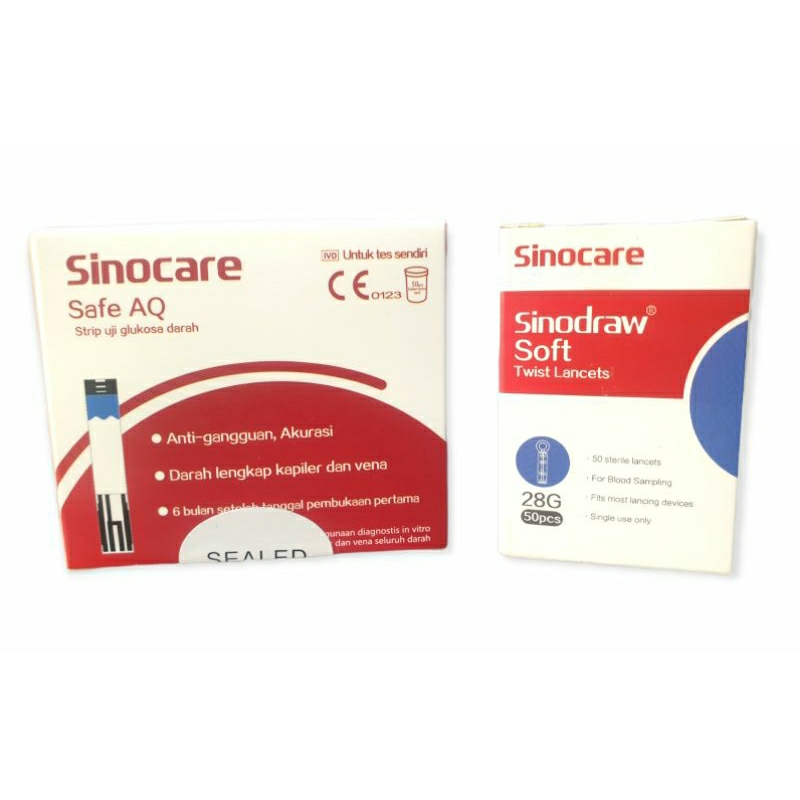 SINOCARE Safe AQ 50strip + Sinodraw Soft lancets 50pcs