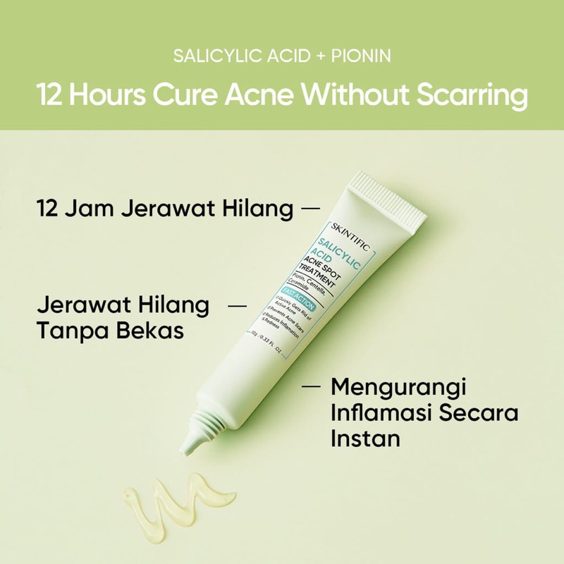 SKINTIFIC Salicylic Acid Acne Spot Treatment Gel Totol Jerawat | Salicylic Acid Anti Acne Serum