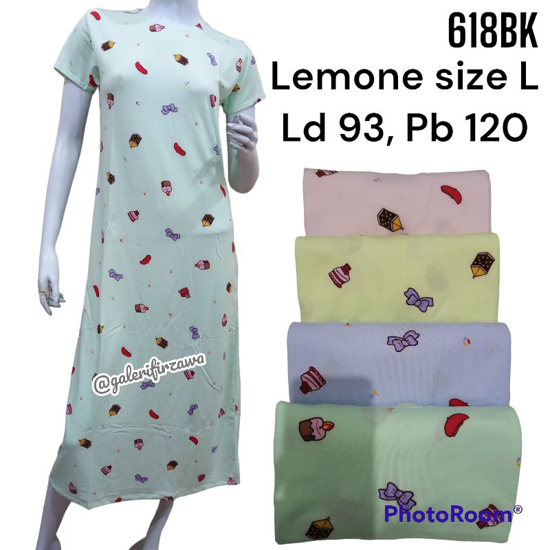 Lemone Dress Lemone Daster Pendek Wanita Casual babyterry 618BK Banyak Motif Daster Rumahan