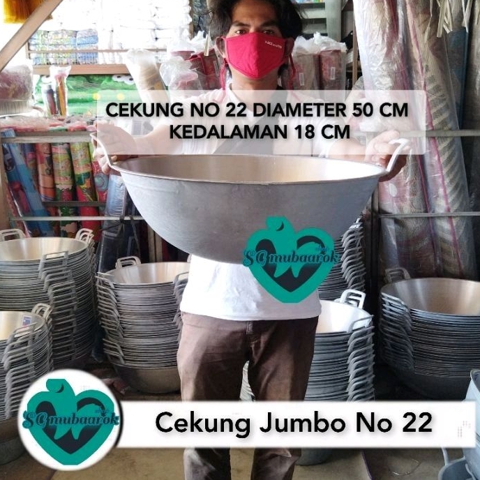 Wajan Kuali Cekung Aluminium Kuali Ceper Besar Jumbo No 22