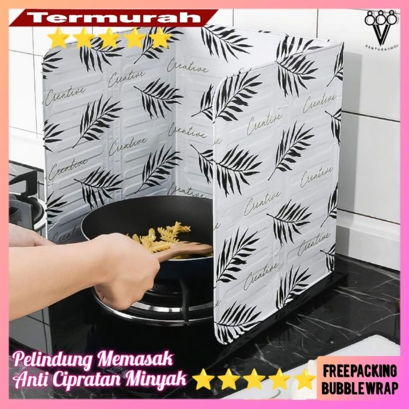 VGS Pelindung Memasak Anti Cipratan Minyak Panas Oil Splash Guard Screens Aluminium Foil Plate