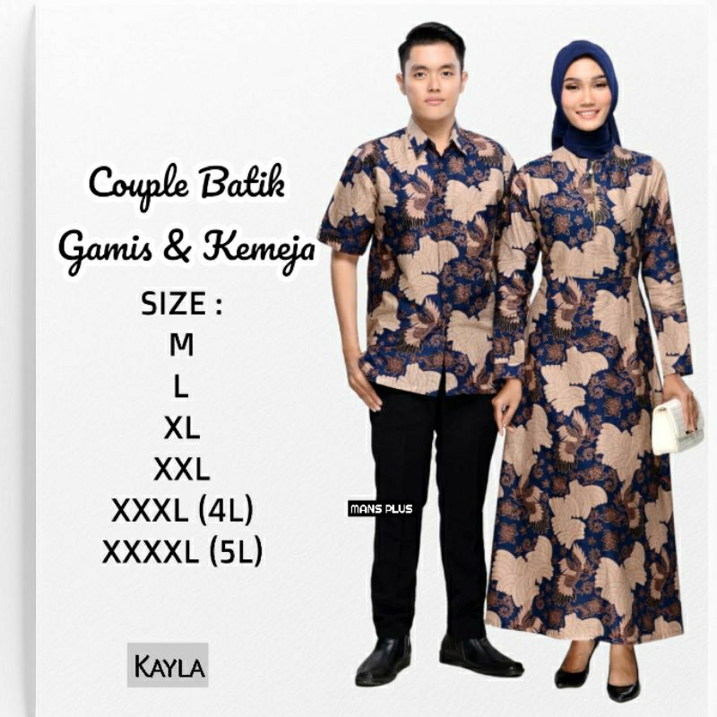 Couple Batik Pasangan Gamis Jumbo 4L-5L Sarimbit Seragam Keluarga Modern Long Dress Big Size XXXL NDR